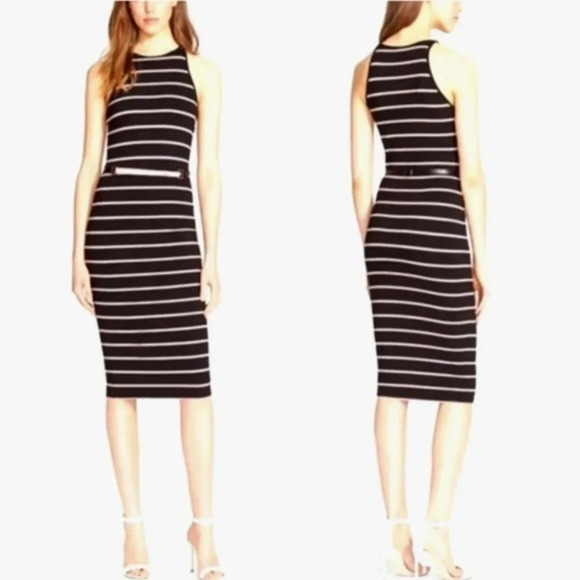 Ted Baker Linn Striped Jersey Sleeveless High Neck Midi Dress Size 5 TB or 12 US - Picture 8 of 16